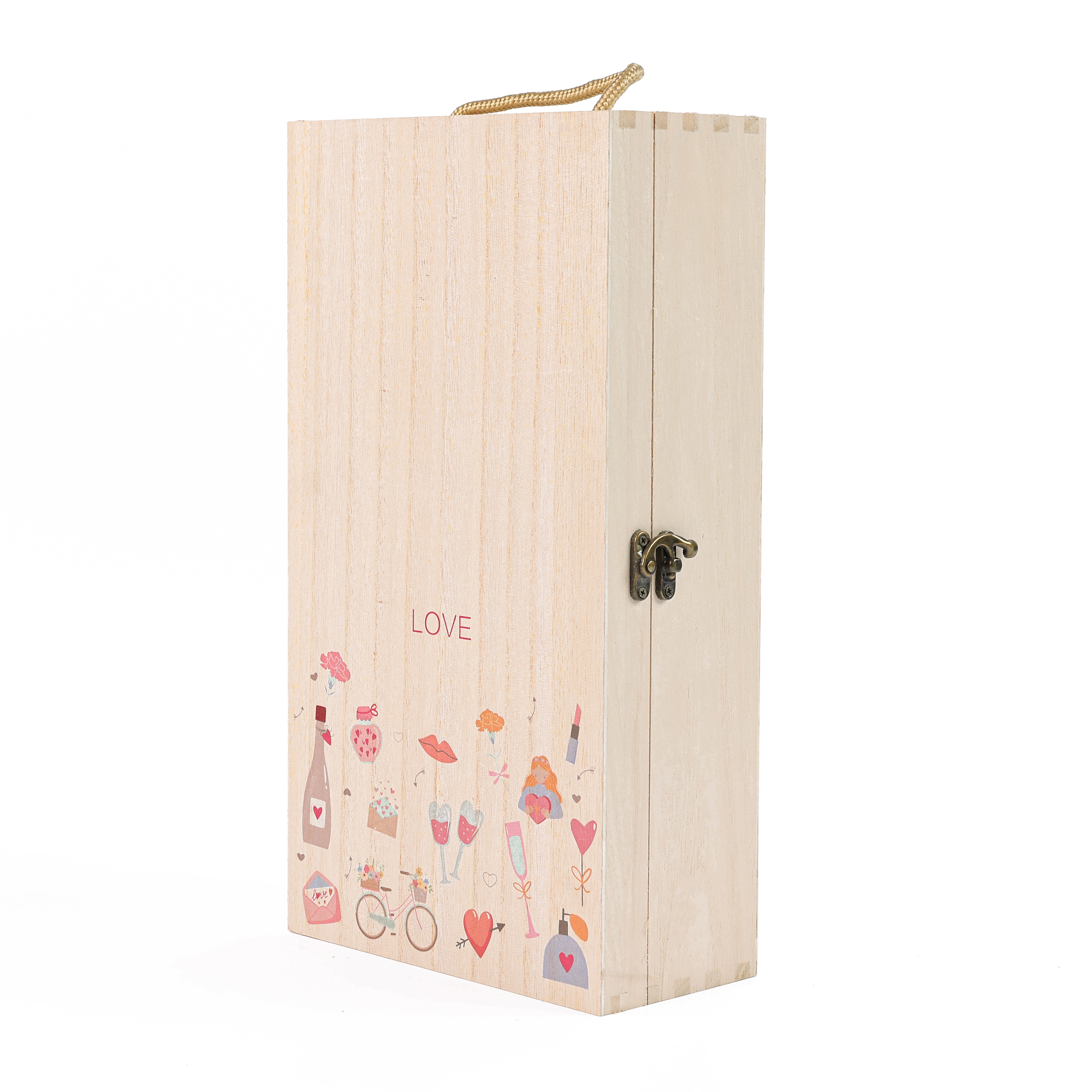 Valentine's Day Love Wooden Wine Box VALG0030